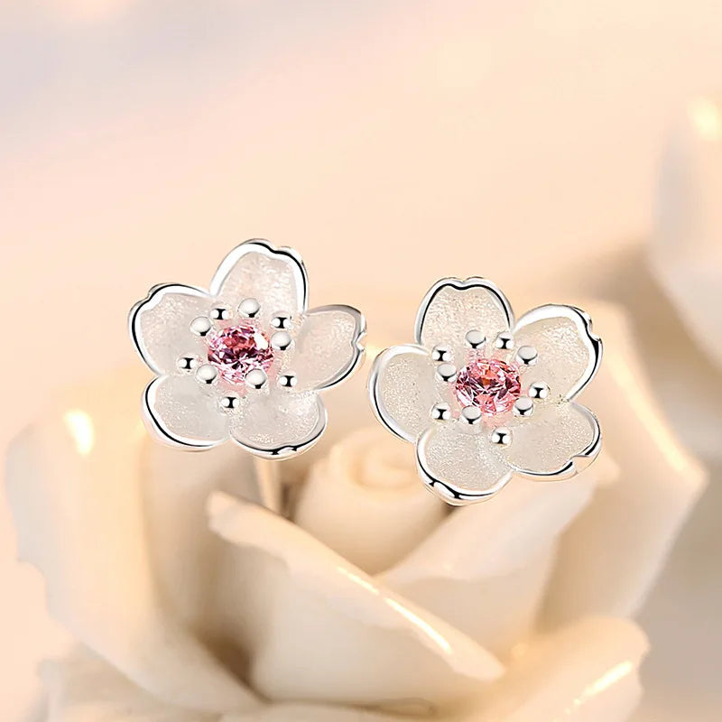 Zircon Flower Stud Earrings - Eliza-Warszawa