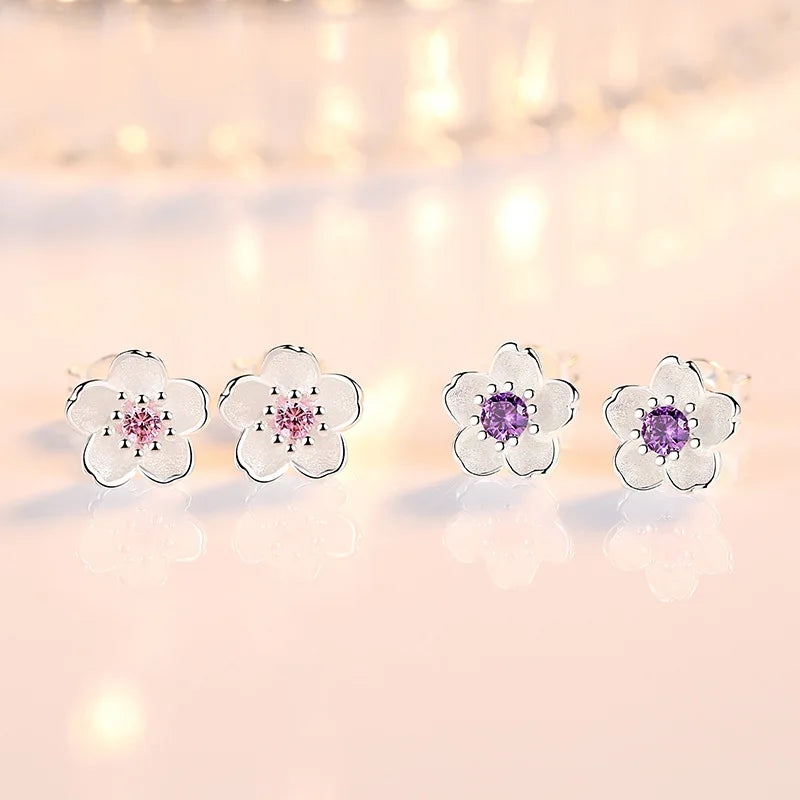 Zircon Flower Stud Earrings - Eliza-Warszawa