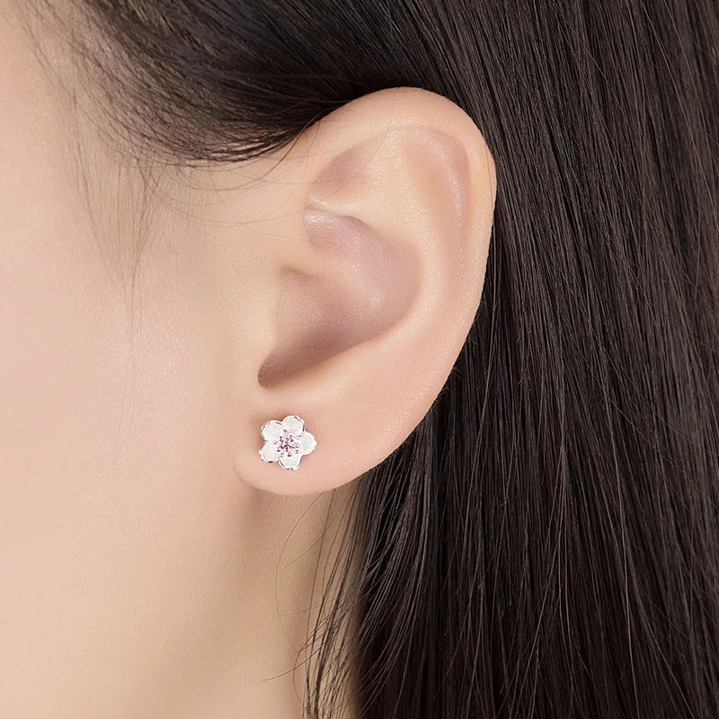 Zircon Flower Stud Earrings - Eliza-Warszawa